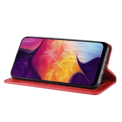 Magnetic Buckle Retro Crazy Horse Texture Horizontal Flip Leather Case for Galaxy A70, with Holder & Card Slots & Photo Frame(Red) - Samsung Accessories by buy2fix | Online Shopping UK | buy2fix