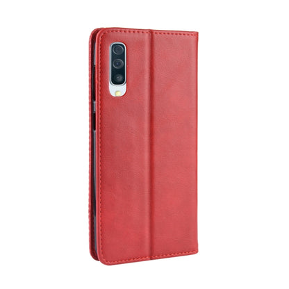 Magnetic Buckle Retro Crazy Horse Texture Horizontal Flip Leather Case for Galaxy A70, with Holder & Card Slots & Photo Frame(Red) - Samsung Accessories by buy2fix | Online Shopping UK | buy2fix