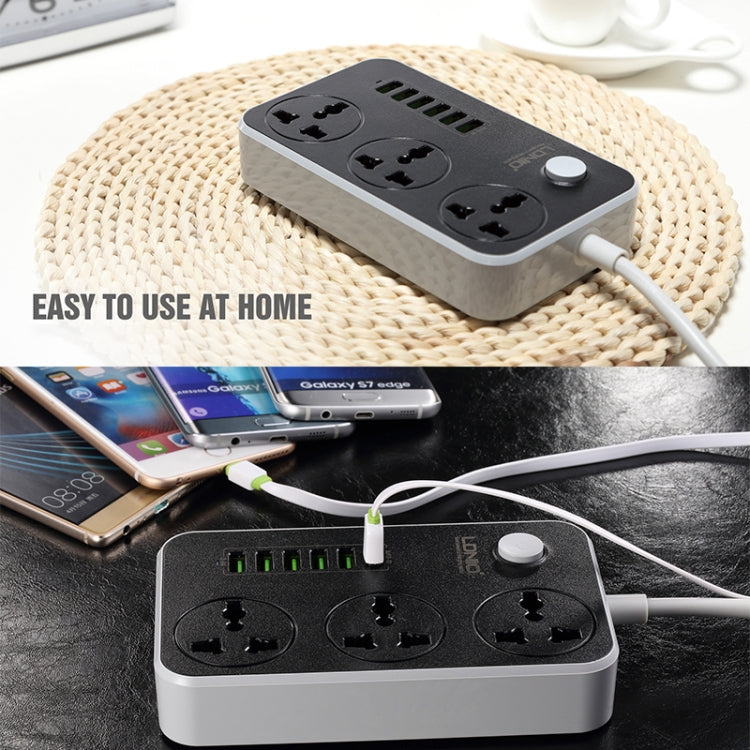 LDNIO SC3604 6 x USB Ports Multi-function Travel Home Office Socket, Cable Length: 2m, Big UK Plug - Extension Socket by LDNIO | Online Shopping UK | buy2fix