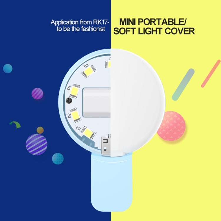 RK17 Mini and Portable Live Show Beauty Artifact 3 Levels of Brightness Warm and White Light Fill Light with 9 LED Light, For iPhone, Galaxy, Huawei, Xiaomi, LG, HTC and Other Smart Phones(Pink) - Consumer Electronics by buy2fix | Online Shopping UK | buy2fix