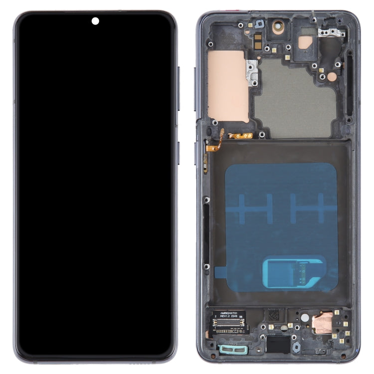 OLED Material LCD Screen for Samsung Galaxy S21 5G SM-G991B Digitizer Full Assembly With Frame (Black) - Repair & Spare Parts by buy2fix | Online Shopping UK | buy2fix