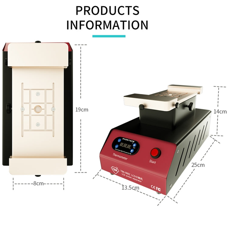 TBK-988Z 7 inch Mobile Phone LCD Separation Built-in Pump Vacuum Manual Separator - Separation Equipment by TBK | Online Shopping UK | buy2fix