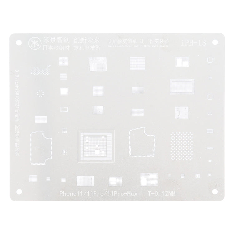 Mijing iPH-13 0.12mm BGA Reballing Stencil Planting for iPhone 11 / 11 Pro / 11 Pro Max - BGA Stencils by MIJING | Online Shopping UK | buy2fix