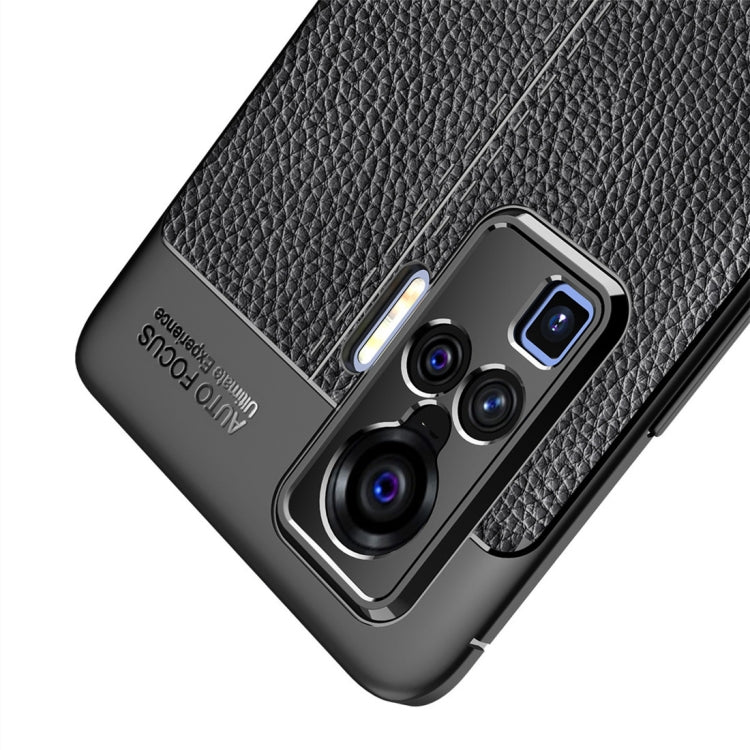 For VIVO X50 Pro Litchi Texture TPU Shockproof Case(Black) - OPPO & vivo Accessories by buy2fix | Online Shopping UK | buy2fix