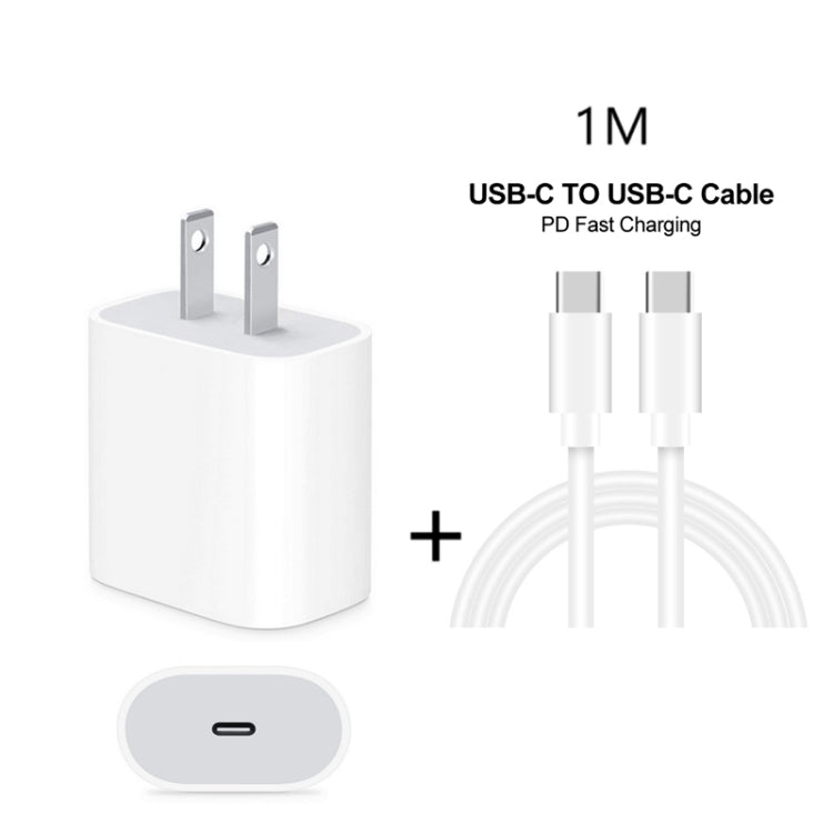 2 in 1 Single USB-C / Type-C Port Travel Charger + 3A PD 3.0 USB-C / Type-C to USB-C / Type-C Fast Charge Data Cable Set, Cable Length: 1m(US Plug) - Mobile Accessories by buy2fix | Online Shopping UK | buy2fix