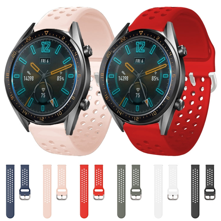 22mm For Huawei watch GT2e/GT/GT2 46MM Inner Buckle Breathable Watch Band(Black) - Smart Wear by buy2fix | Online Shopping UK | buy2fix