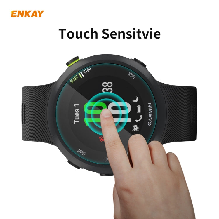 For Garmin Forerunner 45 / 45S 2 PCS ENKAY Hat-Prince 0.2mm 9H 2.15D Curved Edge Tempered Glass Screen Protector  Watch Film - Smart Wear by ENKAY | Online Shopping UK | buy2fix