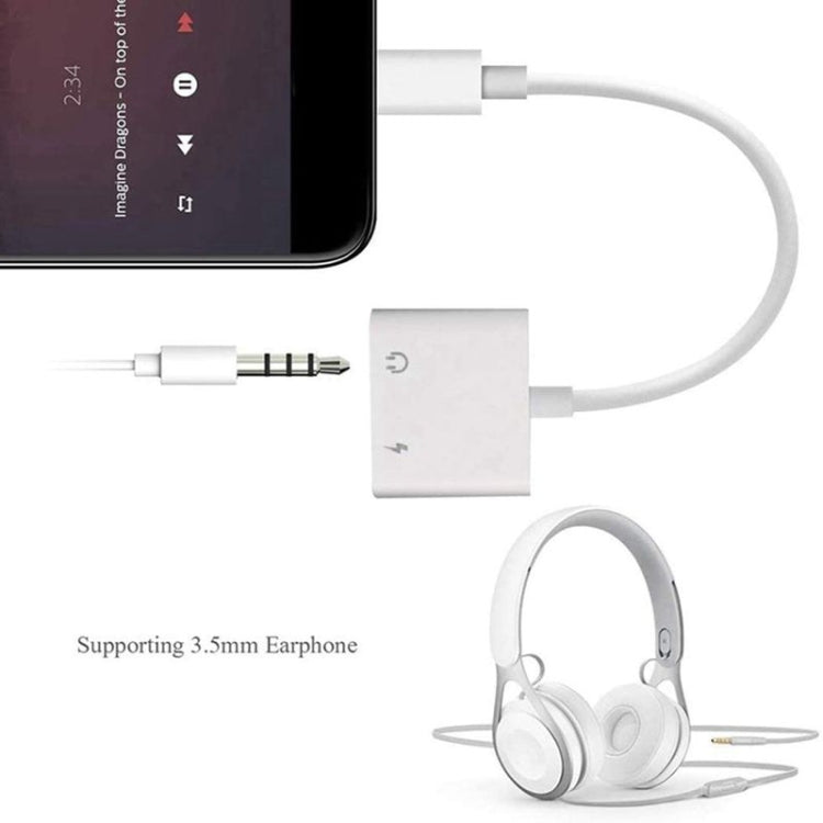 ZS-KL21804 2 in 1 8 Pin to 3.5mm Audio + 8 Pin Charging Interface, Earphone Adapter, Suitable for All IOS Systems - Earphone Adapter by buy2fix | Online Shopping UK | buy2fix