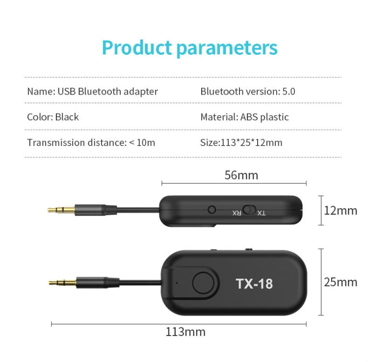 TX18 CSR8670 Bluetooth 5.0 Wireless Audio Receiving And Transmitting Two-in-one AptX AptxLL Support One-Drag-Two - Apple Accessories by buy2fix | Online Shopping UK | buy2fix