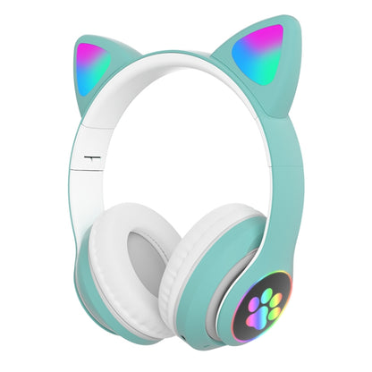 T&G TN-28 3.5mm Bluetooth 5.0 Dual Connection RGB Cat Ear Bass Stereo Noise-cancelling Headphones Support TF Card With Mic(Green) - Headset & Headphone by T&G | Online Shopping UK | buy2fix