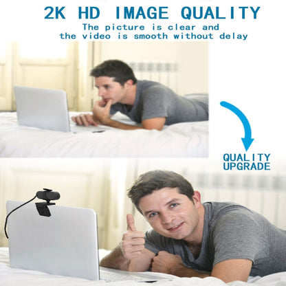 B1 4 Million Pixels 2K Resolution HD 1080P 360 Degrees Rotation Webcam with Mic & Tripod - Computer & Networking by buy2fix | Online Shopping UK | buy2fix