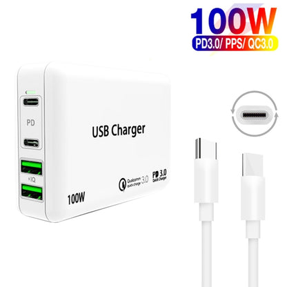 PD65W-A9 PD 65W Dual Dort USB-C / Type-C + Dual USB Charger with 5A USB-C / Type-C to USB-C / Type-C Fast Charging Cable for Apple MacBook Series US Plug - Cable & Adapter by buy2fix | Online Shopping UK | buy2fix