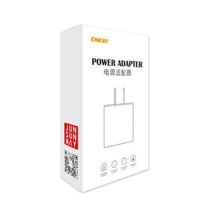 ENKAY Hat-Prince U008-1 10.5W 2.1A Dual USB Charging US Plug Travel Power Adapter With 2.1A 1m 8 Pin Cable - Mobile Accessories by ENKAY | Online Shopping UK | buy2fix