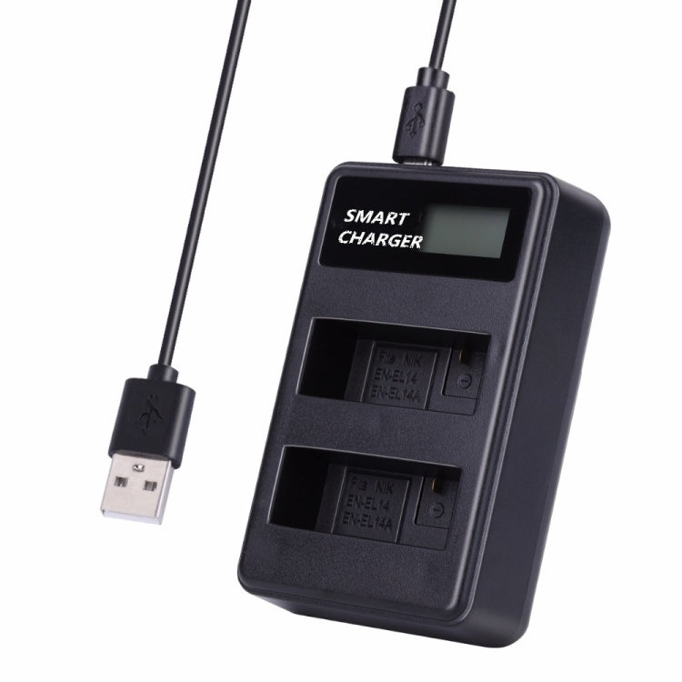 For Nikon EN-EL14/EN-EL14a Smart LCD Display USB Dual-Channel Charger - Camera Accessories by buy2fix | Online Shopping UK | buy2fix