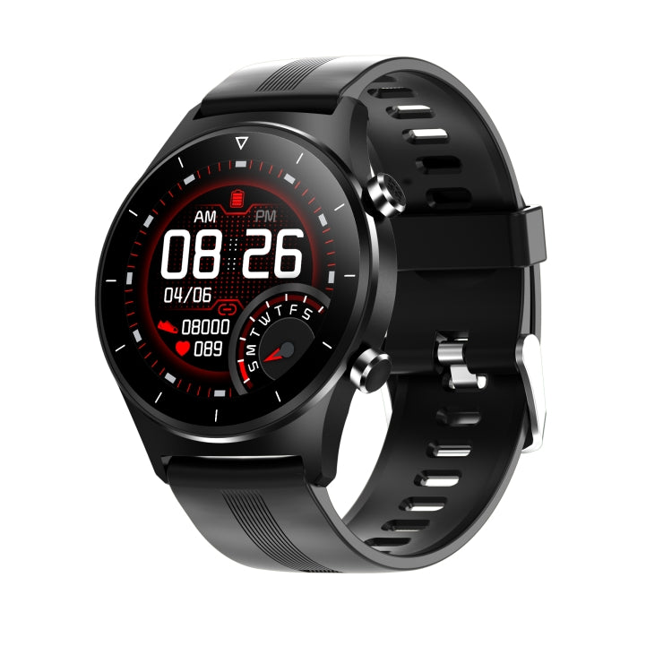 E13 1.28 inch IPS Color Screen Smart Watch, IP68 Waterproof, Silicone Watchband,Support Heart Rate Monitoring/Blood Pressure Monitoring/Blood Oxygen Monitoring/Sleep Monitoring(Black) - Smart Wear by buy2fix | Online Shopping UK | buy2fix