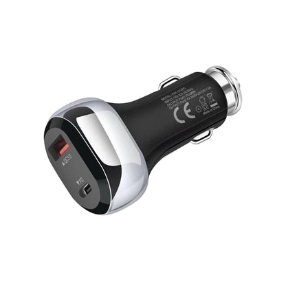 YSY-312PD PD 20W USB-C / Type-C + QC3.0 18W USB Interface 38W High-power Car Charger(Black) - In Car by buy2fix | Online Shopping UK | buy2fix