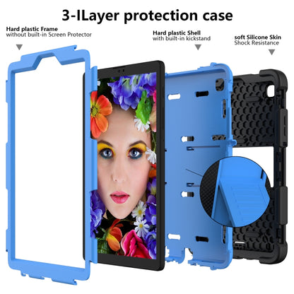 For Samsung Galaxy Tab A7 Lite T220 / T225 Two-Color Robot Shockproof Silicone + PC Protective Case with Holder(Black+Blue) - Samsung Accessories by buy2fix | Online Shopping UK | buy2fix