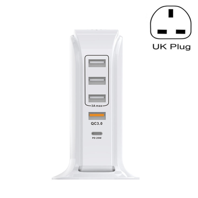 PD-36W PD3.0 + QC3.0 4-port USB Mobile Phone Charging Sailboat Multi Port Charger, UK Plug - Multifunction Charger by buy2fix | Online Shopping UK | buy2fix