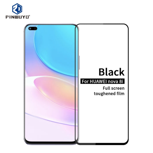 For Huawei Nova 8i PINWUYO 9H 2.5D Full Screen Tempered Glass Film(Black) - Huawei Tempered Glass by PINWUYO | Online Shopping UK | buy2fix