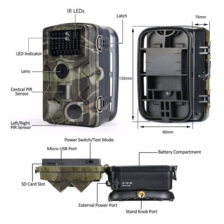 HC-808A HD Field Camera Infrared Outdoor Orchard Forest Fish Pond Surveillance Anti-theft Camera - Hunting Cameras by buy2fix | Online Shopping UK | buy2fix