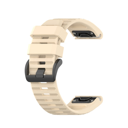 For Garmin Fenix 6X Pro 26mm Silicone Watch Band(Beige) - Smart Wear by buy2fix | Online Shopping UK | buy2fix