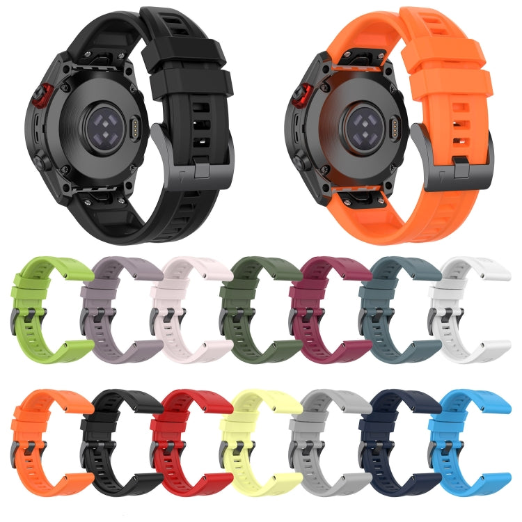 For Garmin Fenix 5X Plus 26mm Silicone Sport Pure Color Watch Band(Black) - Smart Wear by buy2fix | Online Shopping UK | buy2fix