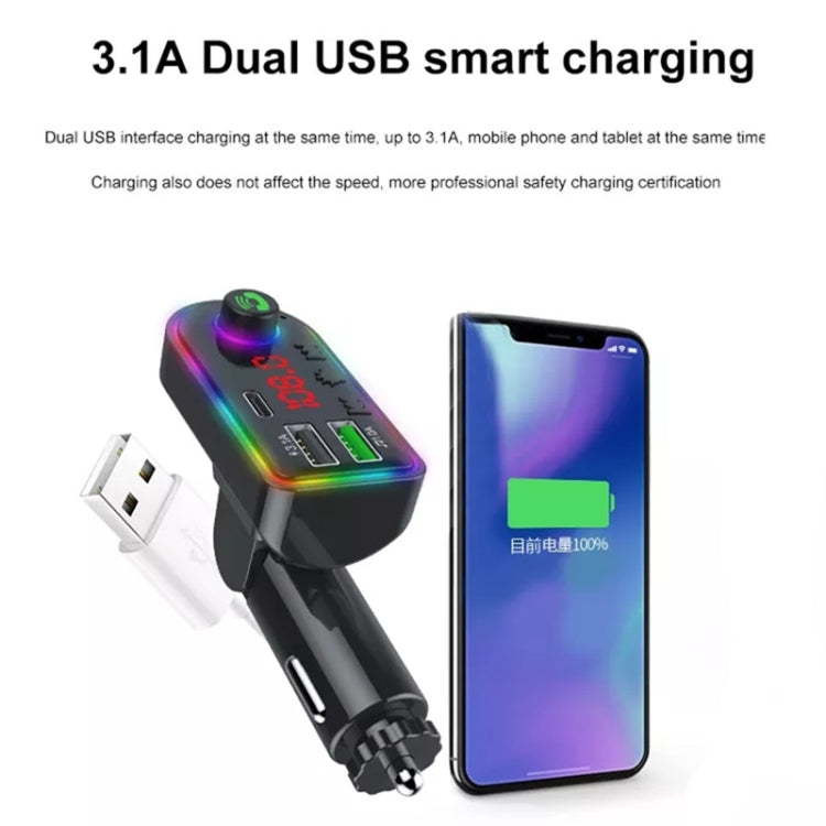 F12 Universal Dual USB Car Charger with FM Transmitter Bluetooth Car MP3 Player - In Car by buy2fix | Online Shopping UK | buy2fix