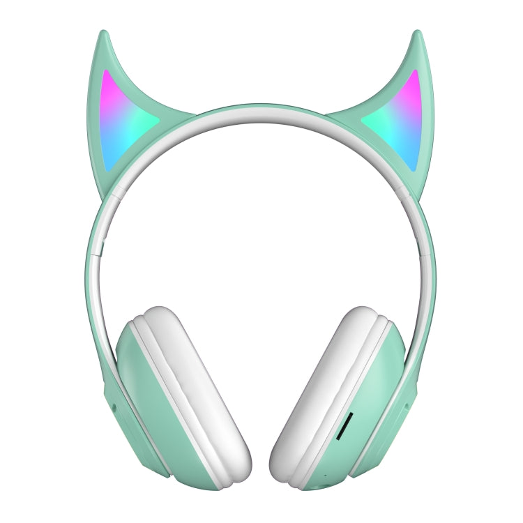 STN25 Devil Ear RGB Light Wireless Music Headset For Children with Mic(Green) - Apple Accessories by buy2fix | Online Shopping UK | buy2fix