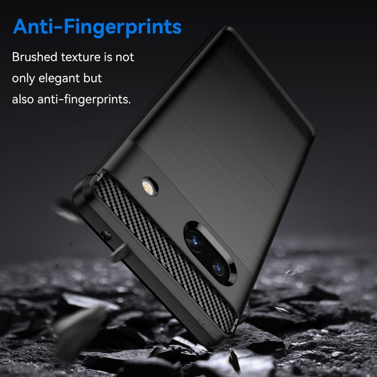 For Google Pixel 7a Brushed Texture Carbon Fiber TPU Phone Case(Black) - Google Cases by buy2fix | Online Shopping UK | buy2fix