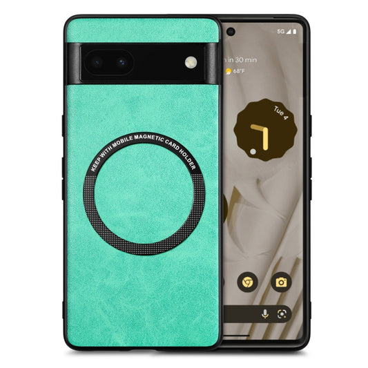 For Google Pixel 6A Solid Color Leather Phone Case(Green) - Google Cases by buy2fix | Online Shopping UK | buy2fix