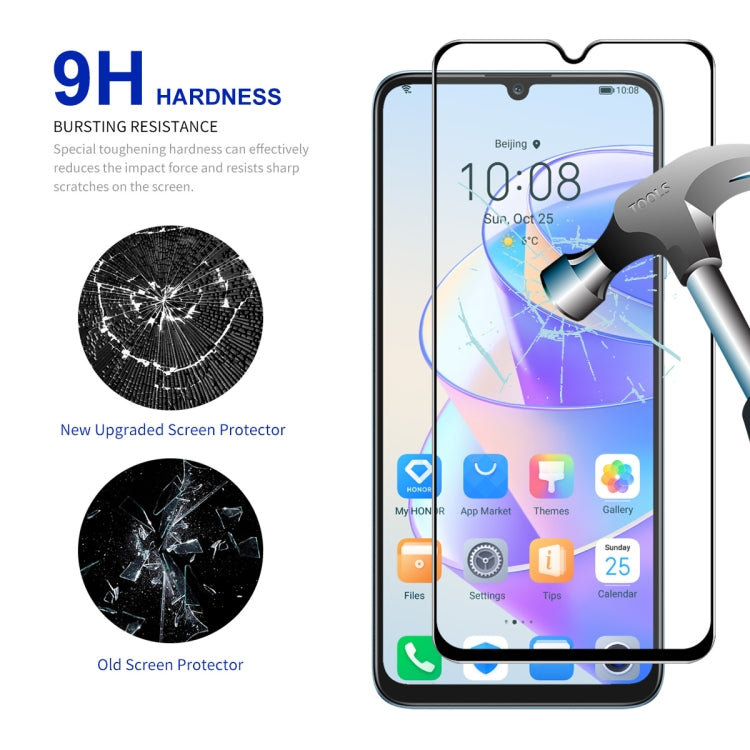 For Honor X7A 4G Global 10pcs ENKAY Hat-Prince Full Glue 0.26mm 9H 2.5D Tempered Glass Full Film - Honor Tempered Glass by ENKAY | Online Shopping UK | buy2fix