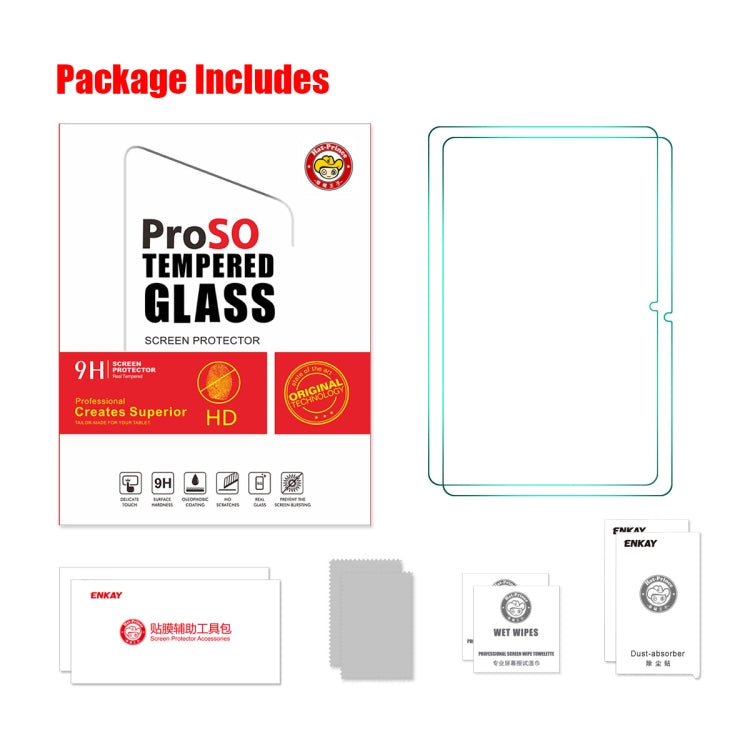 For Xiaomi Pad 6 / Pad 6 Pro 2pcs ENKAY Hat-Prince 0.33mm Explosion-proof Tempered Glass Film -  by ENKAY | Online Shopping UK | buy2fix