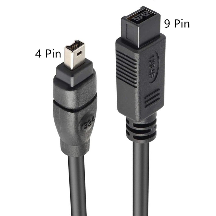 JUNSUNMAY FireWire High Speed Premium DV 800 9 Pin Male To FireWire 400 4 Pin Male IEEE 1394 Cable, Length:3m - 1394 Series by JUNSUNMAY | Online Shopping UK | buy2fix