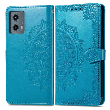 For Motorola Moto G 5G 2023 Mandala Flower Embossed Leather Phone Case(Blue) - Motorola Cases by buy2fix | Online Shopping UK | buy2fix