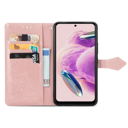 For Xiaomi Redmi Note 12S Mandala Flower Embossed Leather Phone Case(Rose Gold) - Xiaomi Cases by buy2fix | Online Shopping UK | buy2fix