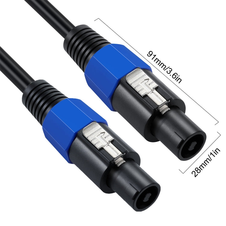 JUNSUNMAY Speakon Male to Speakon Male Audio Speaker Adapter Cable with Snap Lock, Length:25FT - Microphone Audio Cable & Connector by JUNSUNMAY | Online Shopping UK | buy2fix