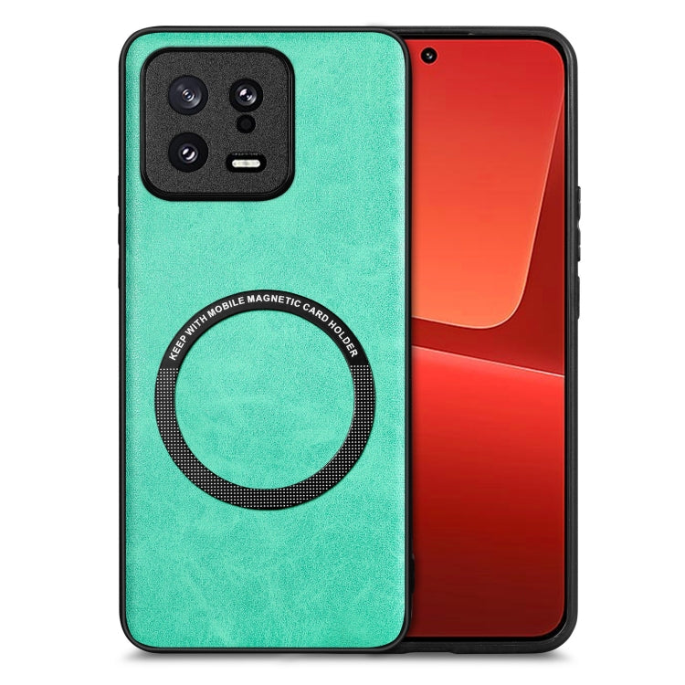 For Xiaomi 13 Solid Color Leather Skin Back Cover Phone Case(Green) - 13 Cases by buy2fix | Online Shopping UK | buy2fix