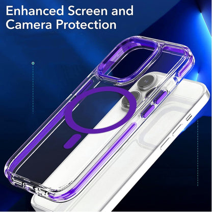 For iPhone 13 Pro Max Dual-color MagSafe TPU Hybrid Clear PC Shockproof Phone Case(Purple) - iPhone 13 Pro Max Cases by buy2fix | Online Shopping UK | buy2fix