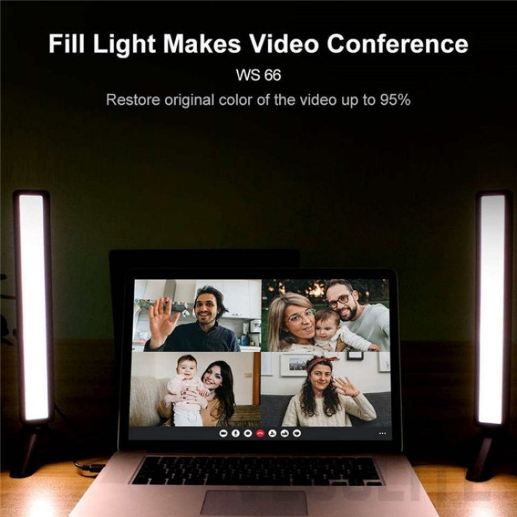 VLOGLITE WS66 LED Webcam Streaming Lights Video Conference Lighting Laptop Light with Tripod -  by buy2fix | Online Shopping UK | buy2fix