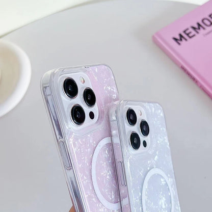 For iPhone 13 Pro Shell Texture MagSafe TPU Phone Case(Pink) - iPhone 13 Pro Cases by buy2fix | Online Shopping UK | buy2fix