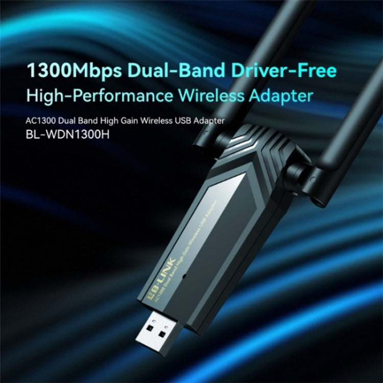 LB-LINK WDN1300H Dual Band 1300M USB Wireless Network Card Dual Antenna WiFi Receiver - USB Network Adapter by buy2fix | Online Shopping UK | buy2fix