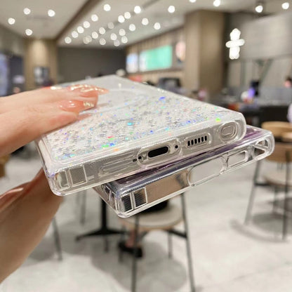 For Samsung Galaxy S22+ 5G MagSafe Glitter Hybrid Clear TPU Phone Case(Green) - Galaxy S22+ 5G Cases by buy2fix | Online Shopping UK | buy2fix