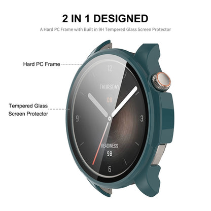 For Amazfit Balance A2286 ENKAY Hat-Prince Full Coverage Tempered Glass Film Integrated PC Watch Case(Black) - Watch Cases by ENKAY | Online Shopping UK | buy2fix