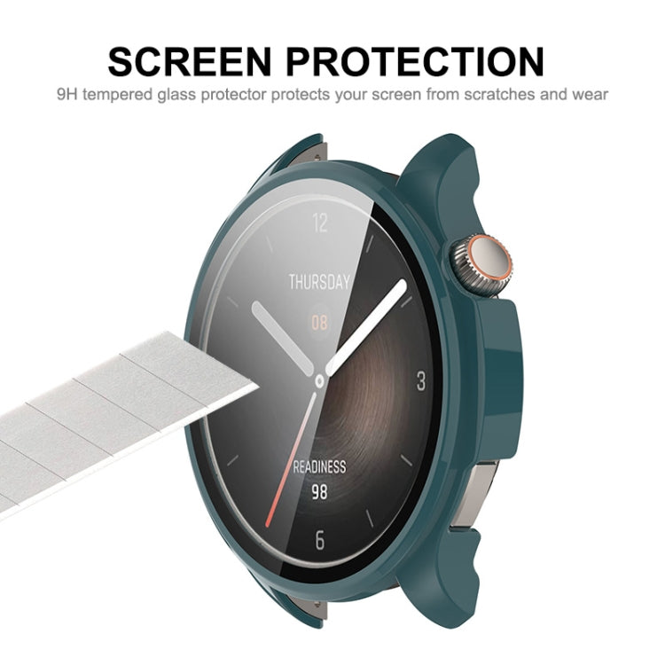 For Amazfit Balance A2286 ENKAY Hat-Prince Full Coverage Tempered Glass Film Integrated PC Watch Case(Black) - Watch Cases by ENKAY | Online Shopping UK | buy2fix