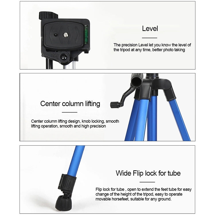 Portable Phone Live Selfie 3366 Tripod Stand DV SLR Camera Self-timer Full Light Bracket(Yellow) - Camera Accessories by INDEPMAN | Online Shopping UK | buy2fix