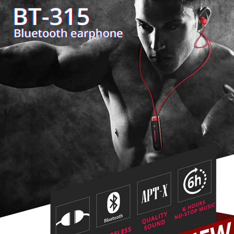 BT315 Sport Bluetooth Headset Wireless Stereo Earphone Bluetooth 4.1 Earpiece With Mic Sport Bass Magnetic Necklace Earpiece(White) - Sport Earphone by buy2fix | Online Shopping UK | buy2fix