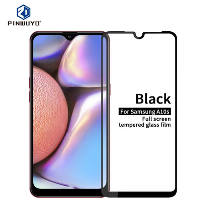 For Galaxy A10S PINWUYO 9H 2.5D Full Screen Tempered Glass Film(Black) - Galaxy Tempered Glass by PINWUYO | Online Shopping UK | buy2fix