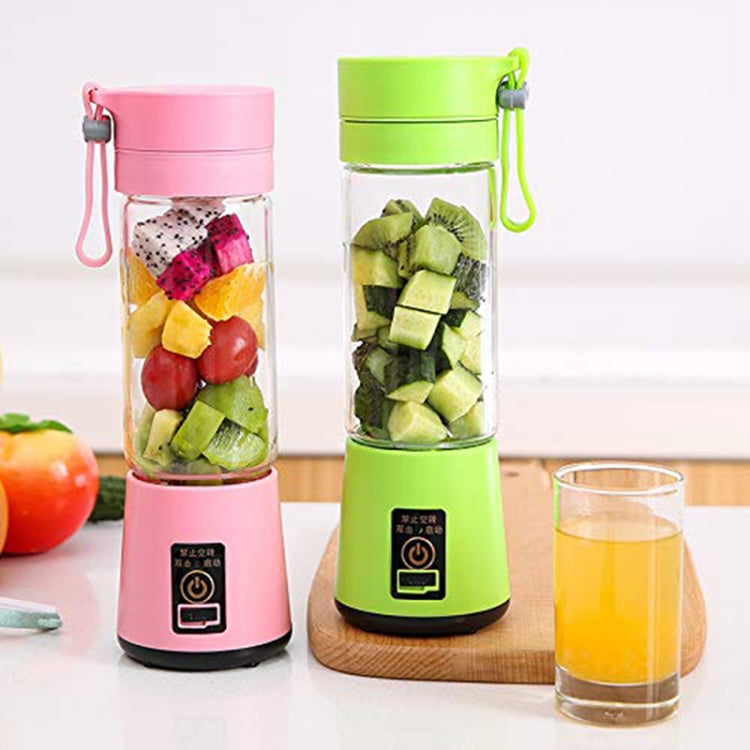 USB Rechargeable Electric Automatic Vegetable Fruit Citrus Orange Juice Maker Cup Mixer Bottle (380ML)(2 Blades Purple) - Home & Garden by buy2fix | Online Shopping UK | buy2fix