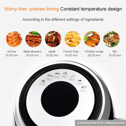 Automatic Electric Fryer  Smokeless Multifunctional Grill Household Intelligent Touch Screen Air Fried Pot 110V(Black) - Home & Garden by buy2fix | Online Shopping UK | buy2fix