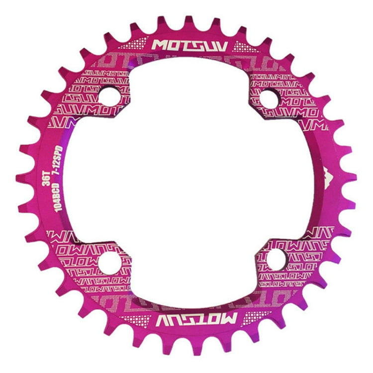 MOTSUV Narrow Wide Chainring MTB  Bicycle 104BCD Tooth Plate Parts(Purple) - Outdoor & Sports by MOTSUV | Online Shopping UK | buy2fix